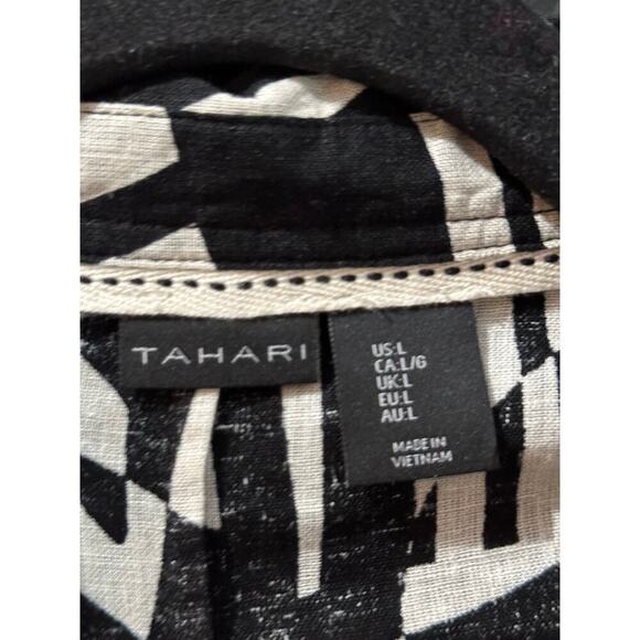 Tahari Abstract Print Stretch Tunic Shirt Dress Size Large - Picture 3 of 6